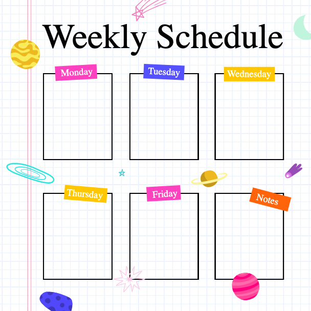 Colorful Weekly Planner Post Template
