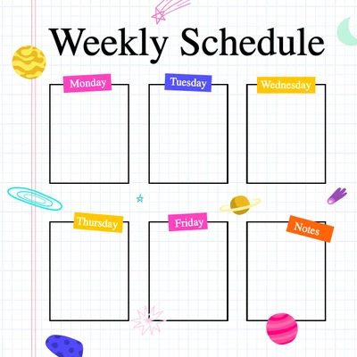 Template Colorful Weekly Planner Post Template