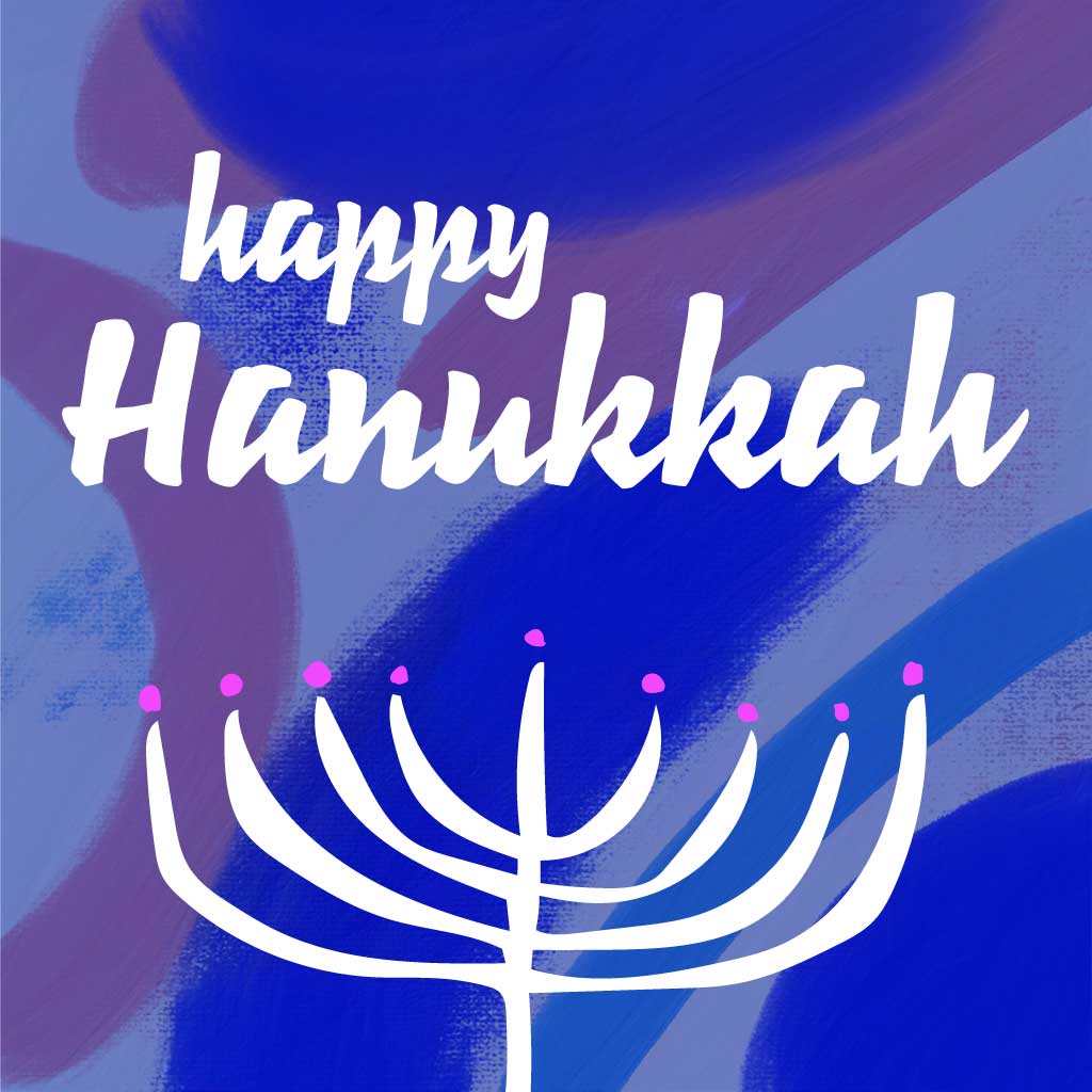 Blue and White Hanukkah Greeting Post