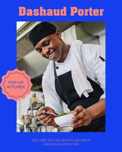 Template Blue and Coral Culinary Workshop Poster