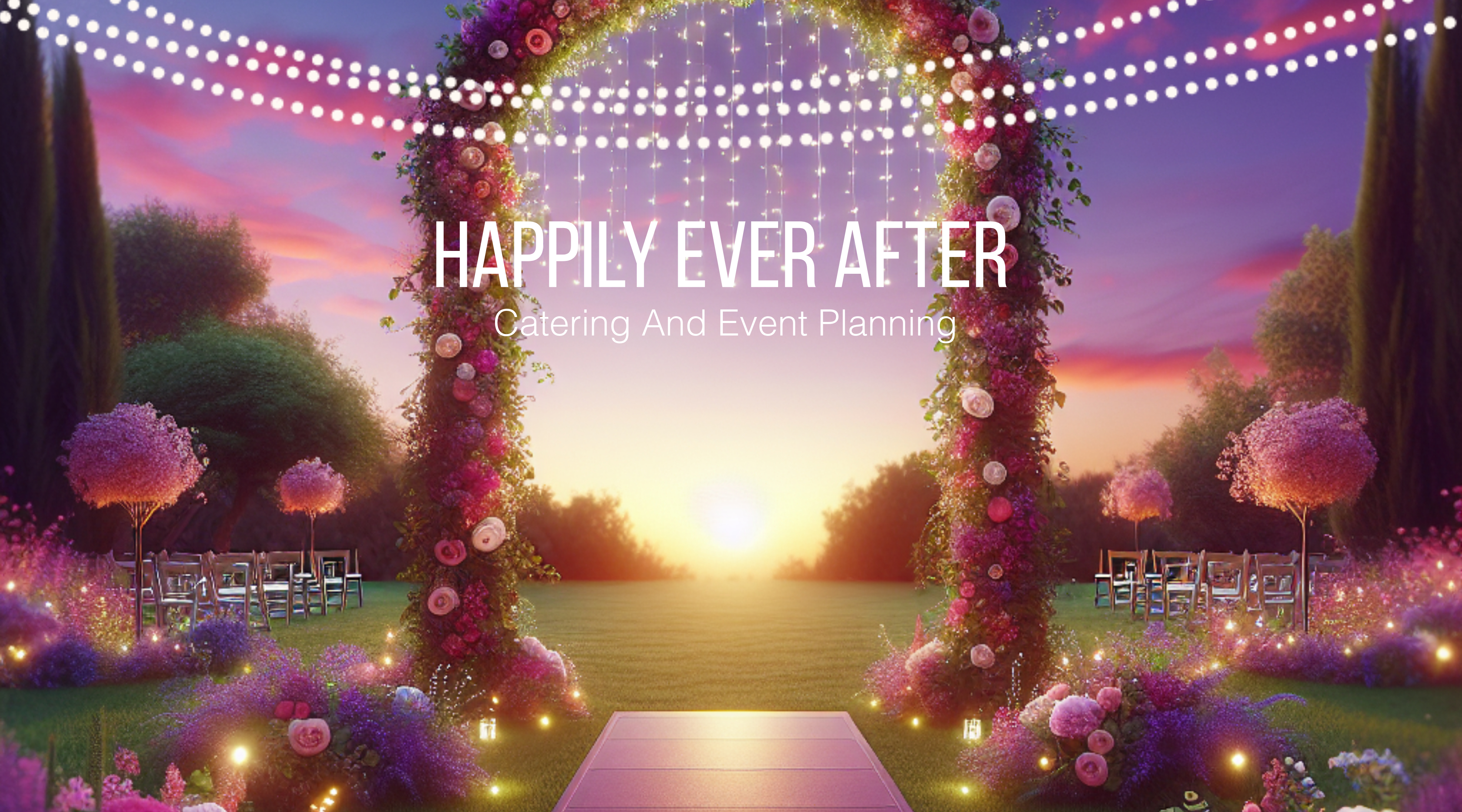 Elegant Wedding Services Ad with Sunset Hues