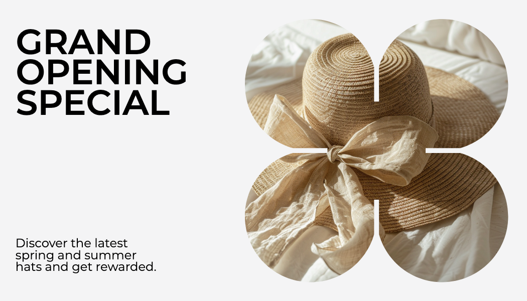 Template Grand Opening Gift Card with Beige Hat