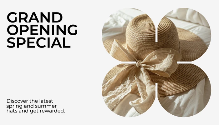 Grand Opening Gift Card with Beige Hat