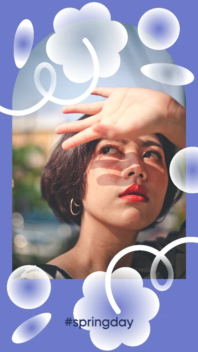 Blue and White Cloudy Instagram Story Template