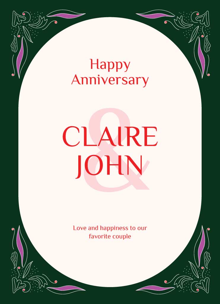 Elegant Green and Pink Anniversary Poster Design