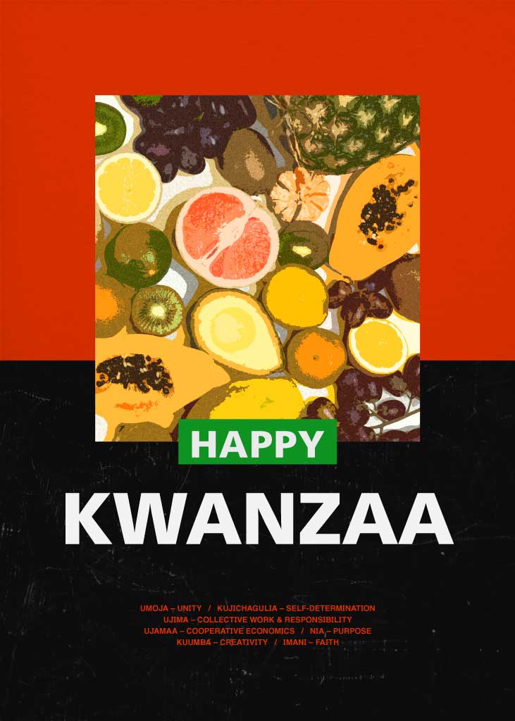 Joyous Kwanzaa Celebration Poster in Warm Hues