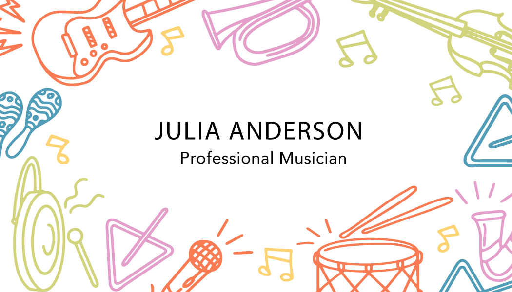 Template Colorful Musician Business Card Template