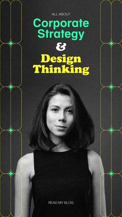 Template Sleek Black and Yellow Strategy Blog Post