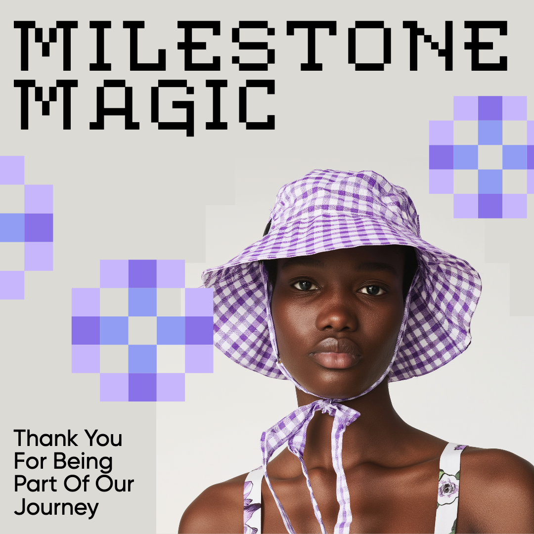 Milestone Magic Blue Pink Instagram Post Design