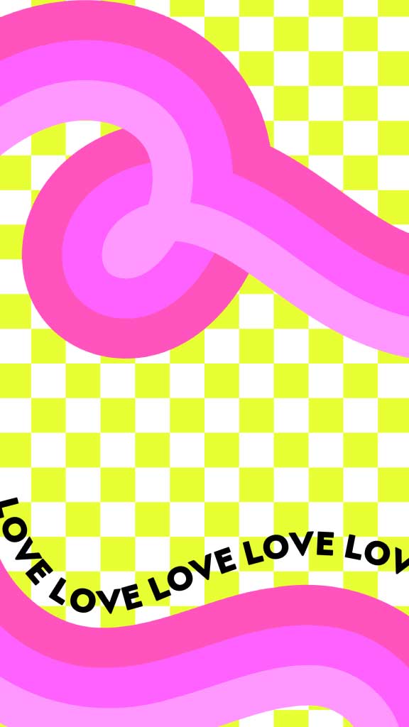 Template Vibrant Pink and Yellow Love Ad Poster