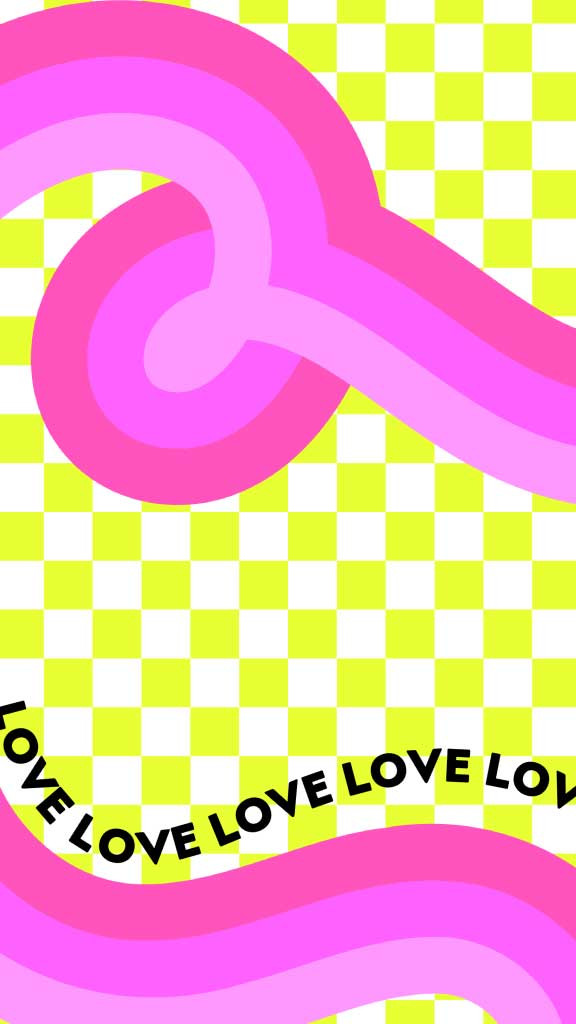 Template Vibrant Pink and Yellow Love Ad Poster