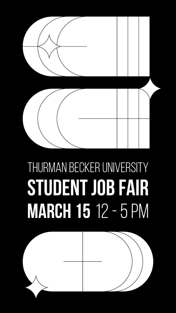 Template Sleek Black and White Job Fair Poster