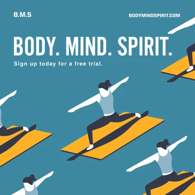 Template Energize Your Life Yoga Poster Design in Blue