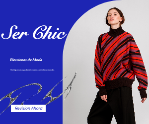 Chic Fashion Ad with Striking Red Stripes