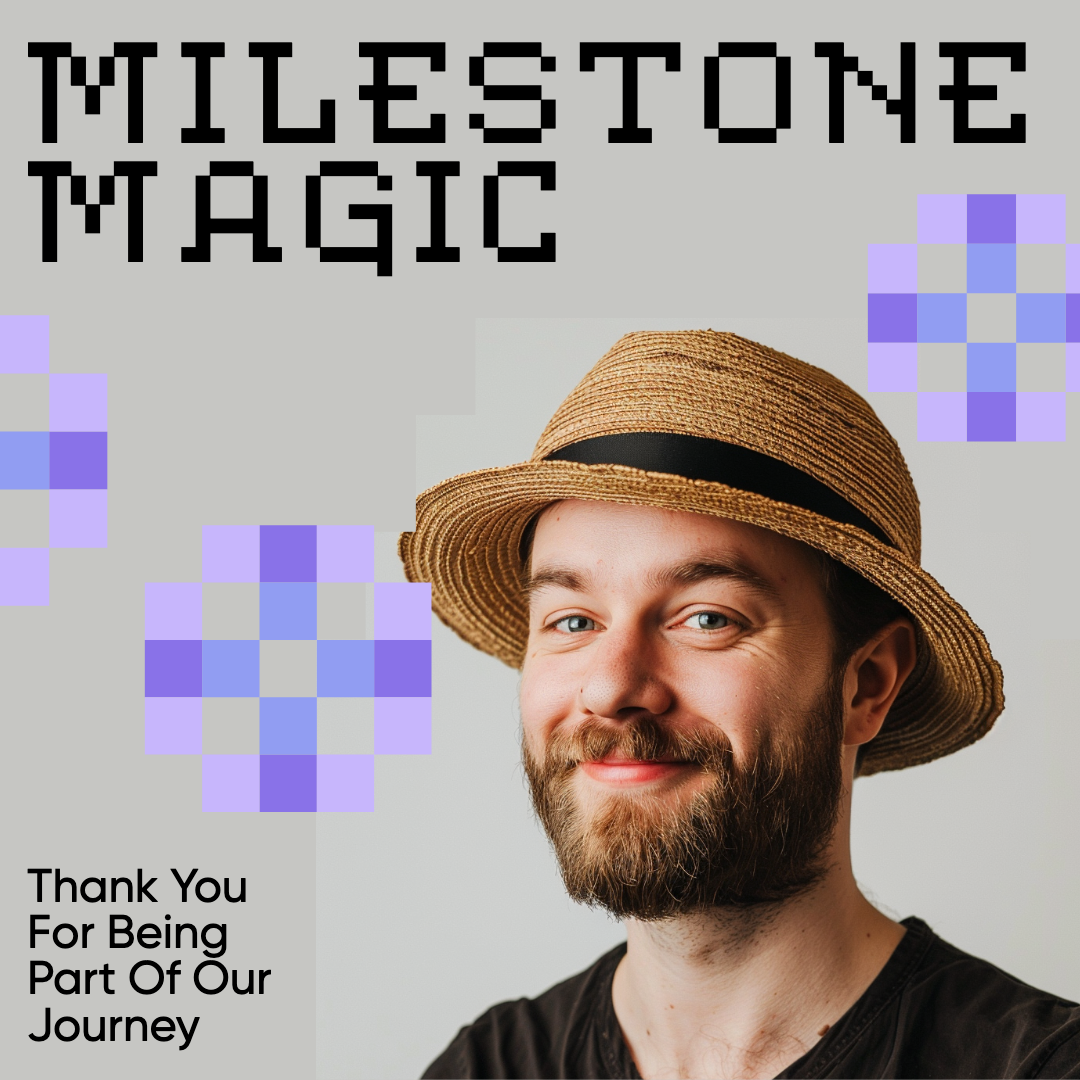 Milestone Magic Instagram Post Grey Purple