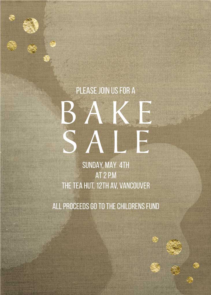 Chic Beige Bake Sale Poster Design