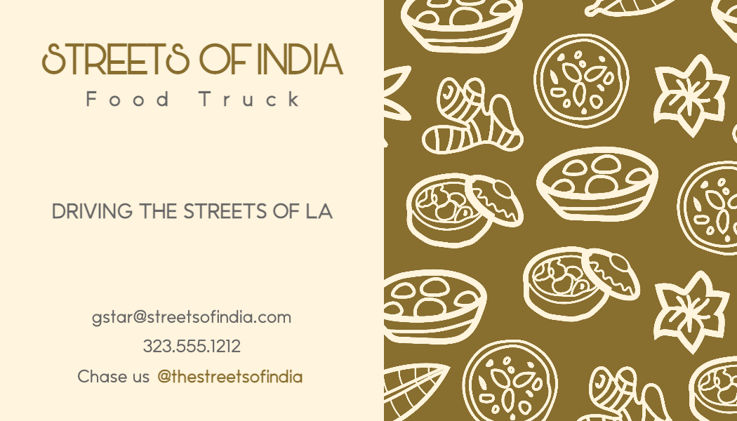 Tasty Indian Cuisine Food Truck Ad Design Olive