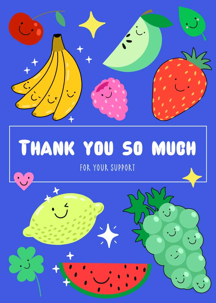 Cheerful Fruit Themed Thank You Post