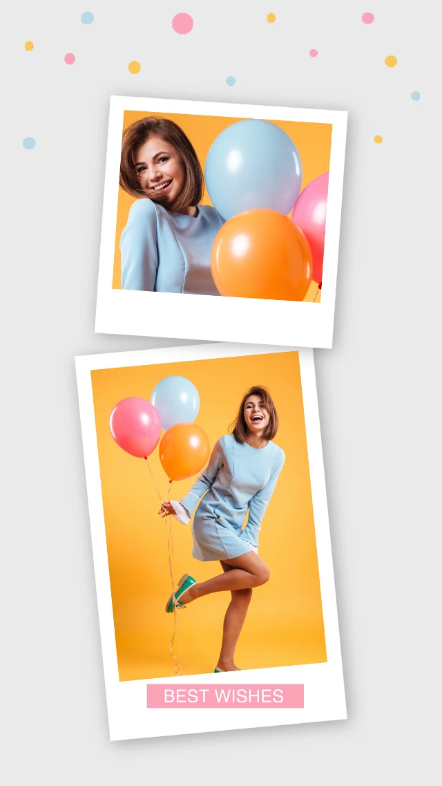 Cheerful Birthday Wishes Postcard with Balloons