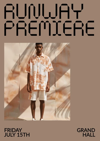 Template Elegant Runway Invitation in Warm Brown Tones