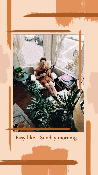 Template Relaxed Sunday Vibes Lifestyle Poster in Earth Tones