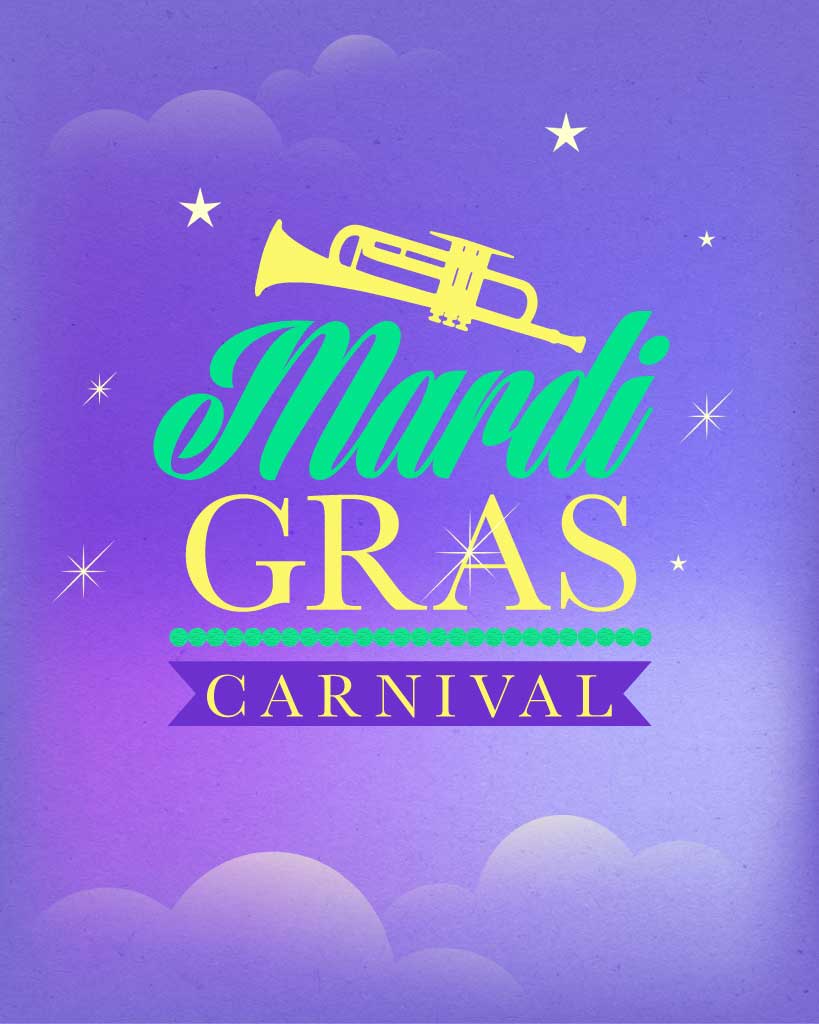 Mardi Gras Carnival Celebration Purple Poster