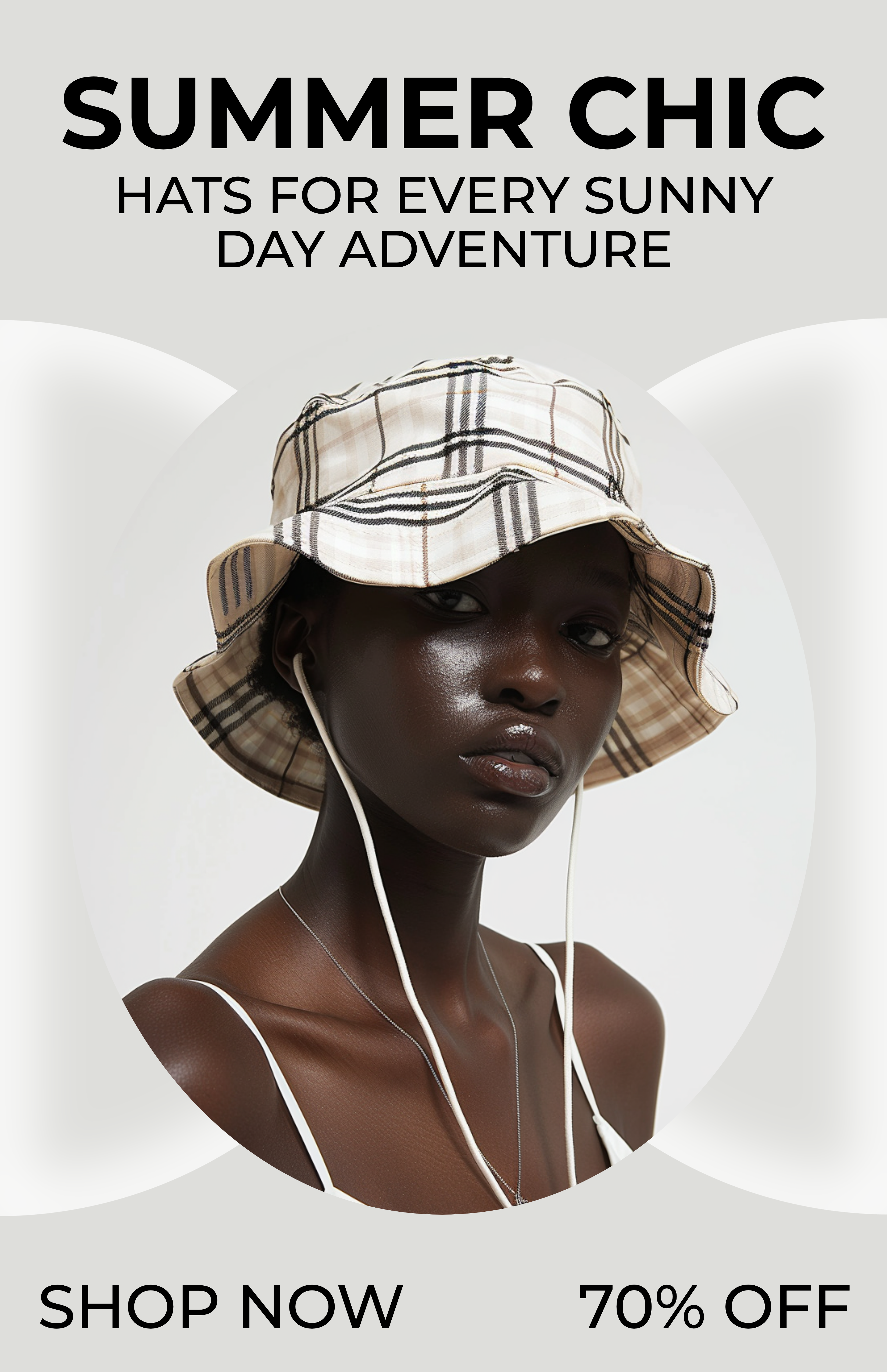 Template Summer Chic Beige Hat Fashion Poster
