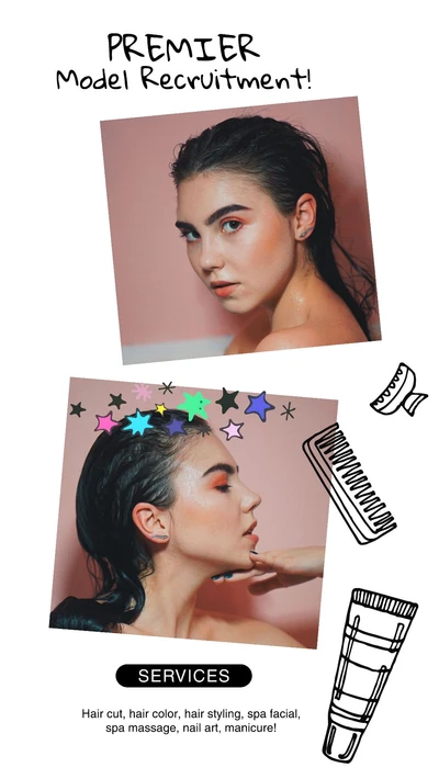 Template Chic Pink Beauty Services Poster Design