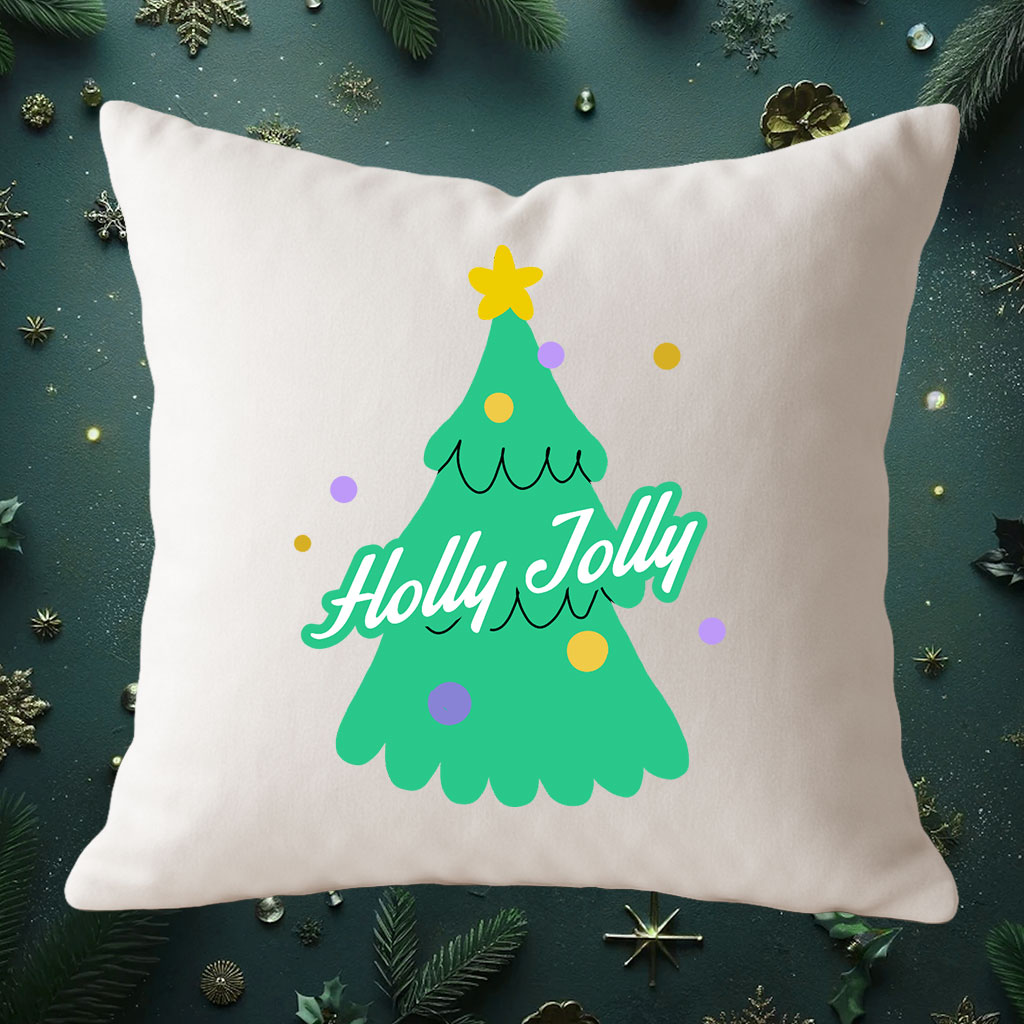 Template Holly Jolly Green Pillow Case Design
