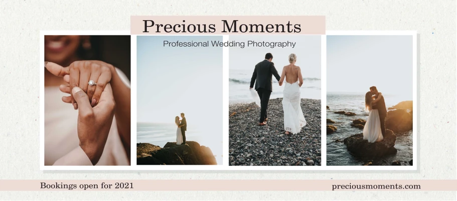 Template Elegant Wedding Photography Ad Template in Peach