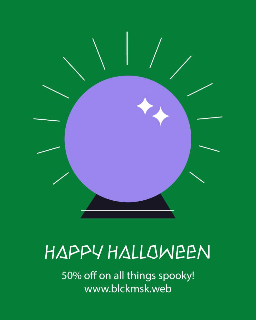 Spooky Halloween Sale Poster in Green and Purple