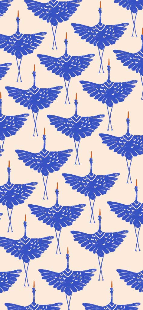 Template Elegant Blue Peacock Pattern Wallpaper Design