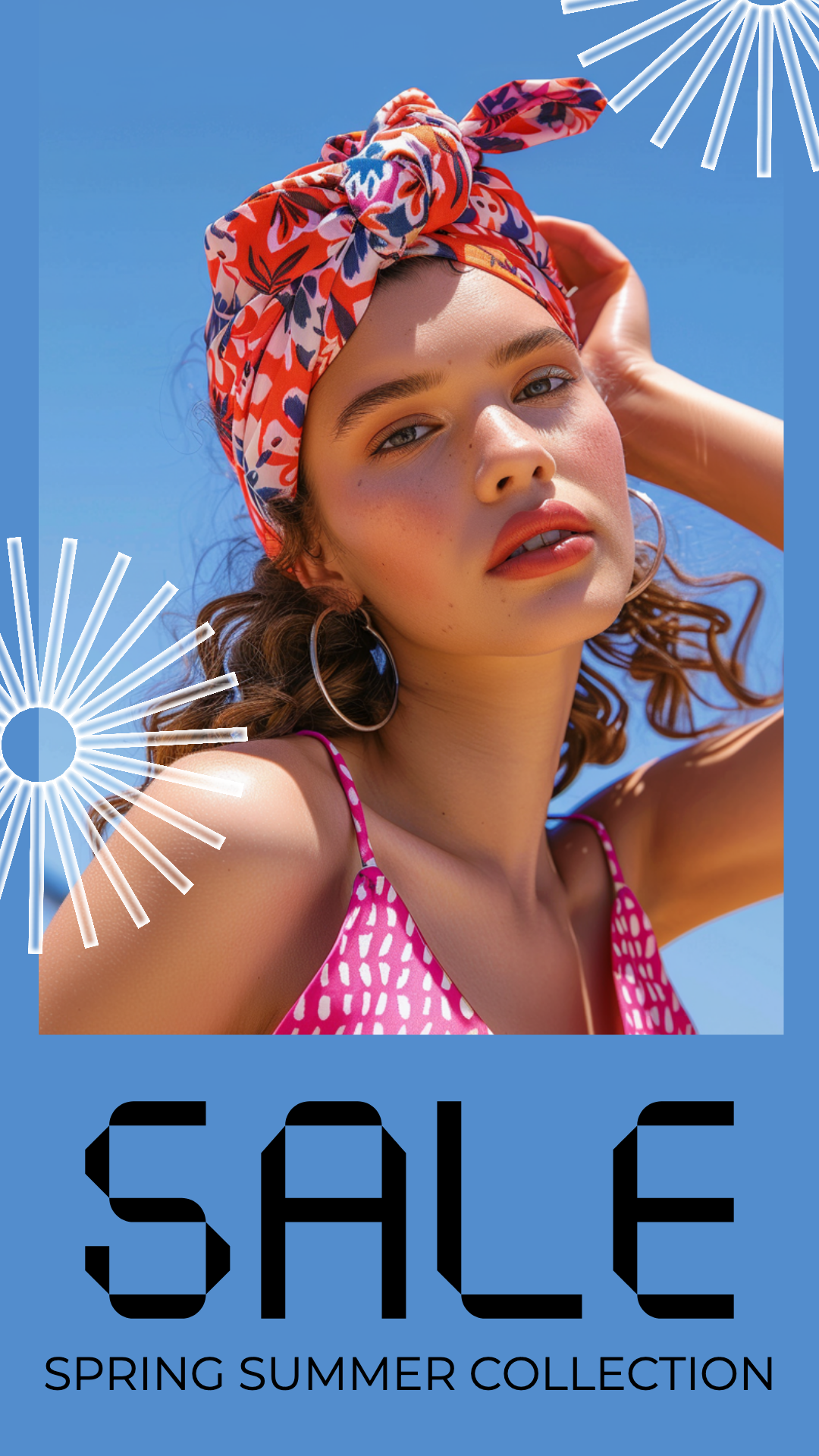 Template Vibrant Blue Instagram-Story for Summer Sale
