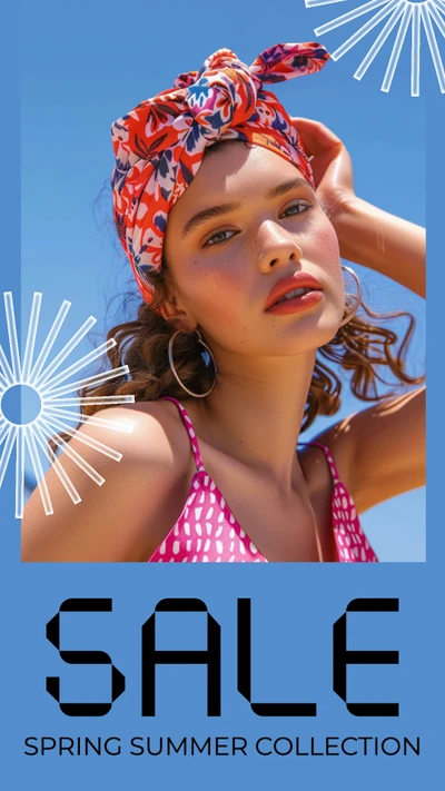 Template Vibrant Blue Instagram-Story for Summer Sale