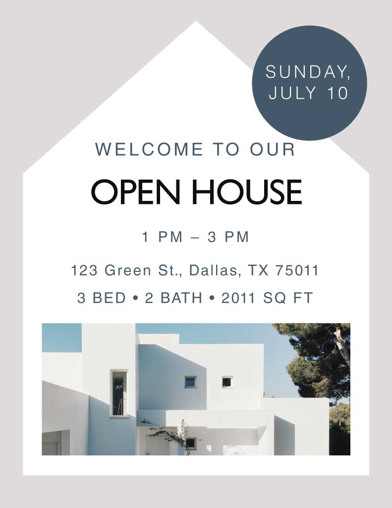 Stylish Open House Invitation Poster in Grey