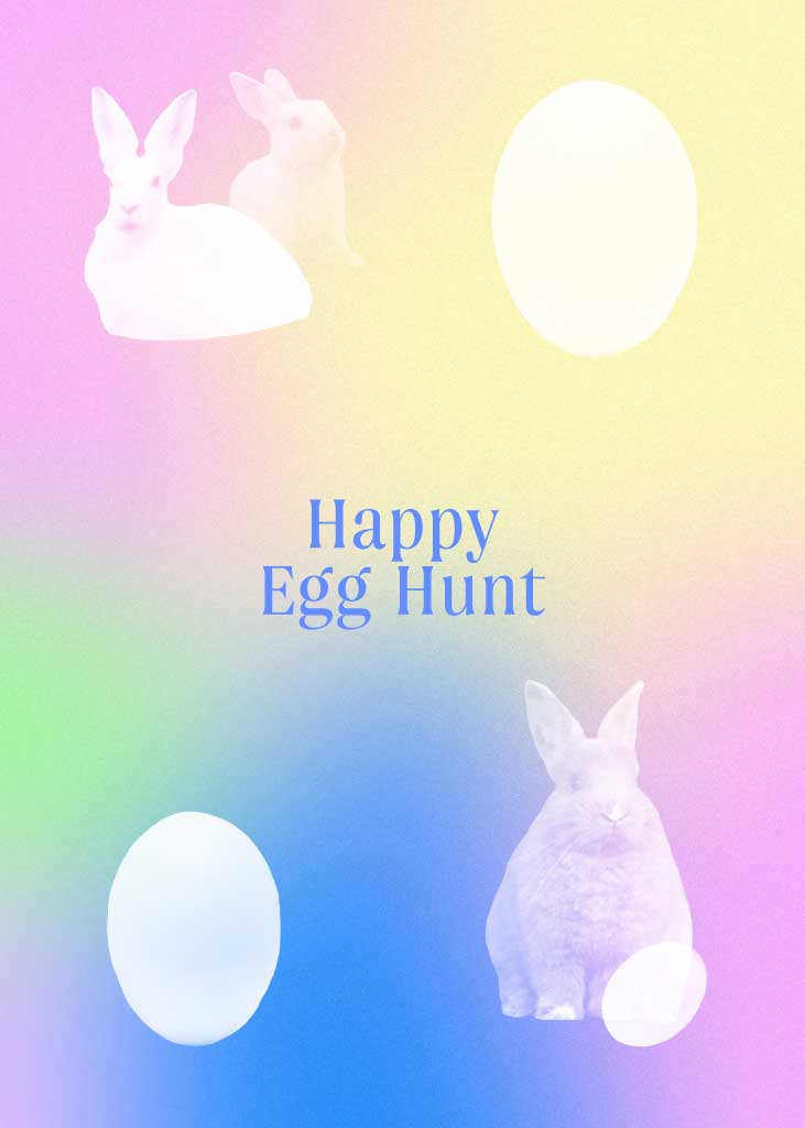 Colorful Springtime Egg Hunt Poster Design