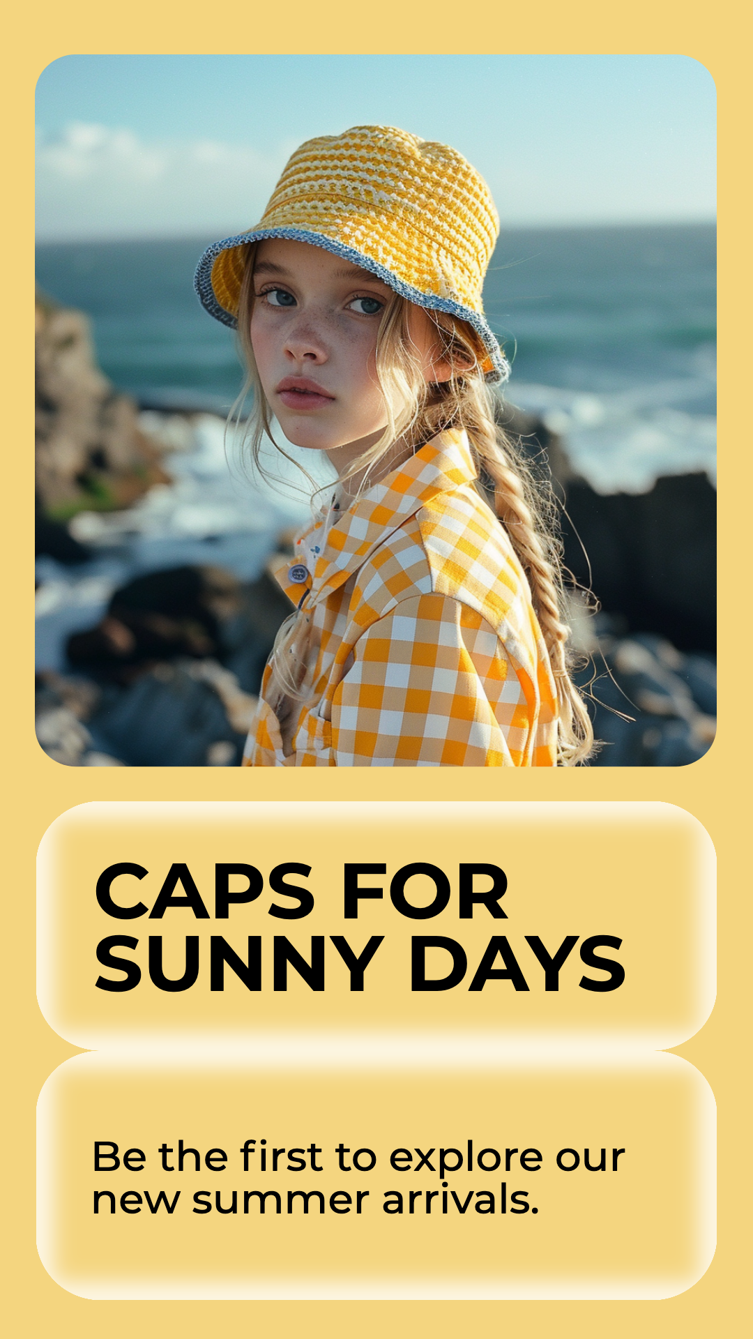 Template Sunny Yellow Instagram-Story Caps for Summer