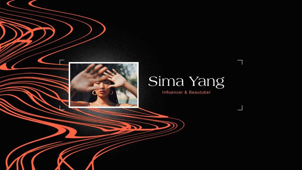 Template Sleek Black and Orange Influencer Poster Design