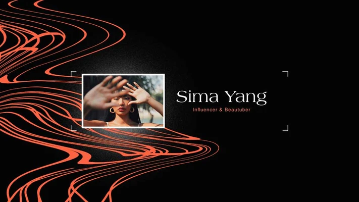 Template Sleek Black and Orange Influencer Poster Design