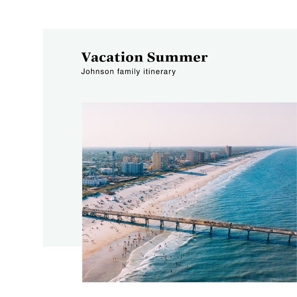 Sunny Beachside Family Vacation Itinerary Poster