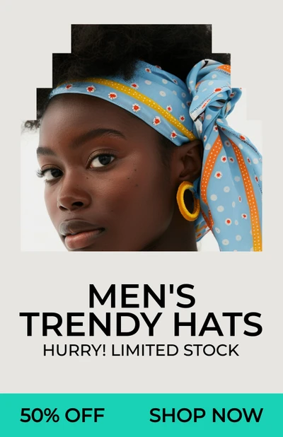 Stylish Blue Headwrap Poster with Exclusive Offer