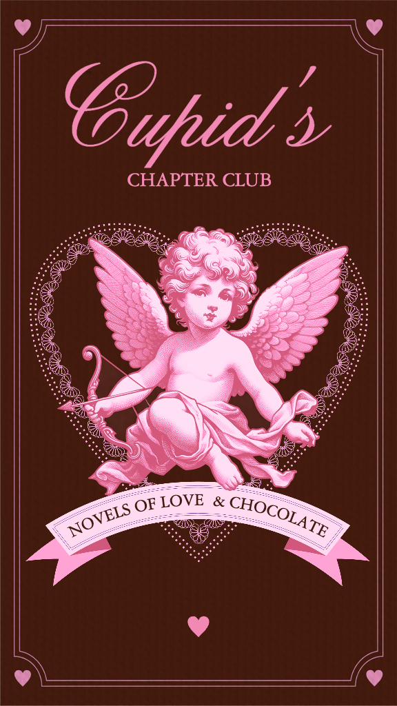 Romantic Pink and Brown Cupid's Club Poster