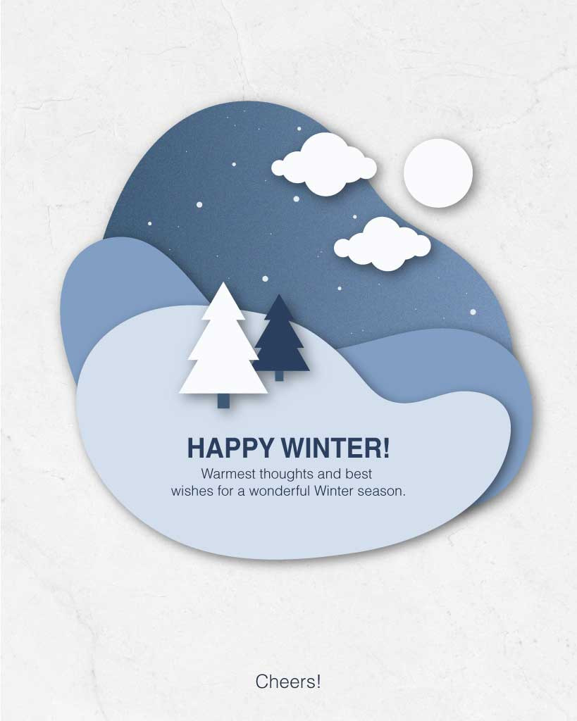Template Cheerful Winter Greetings Blue Poster Design