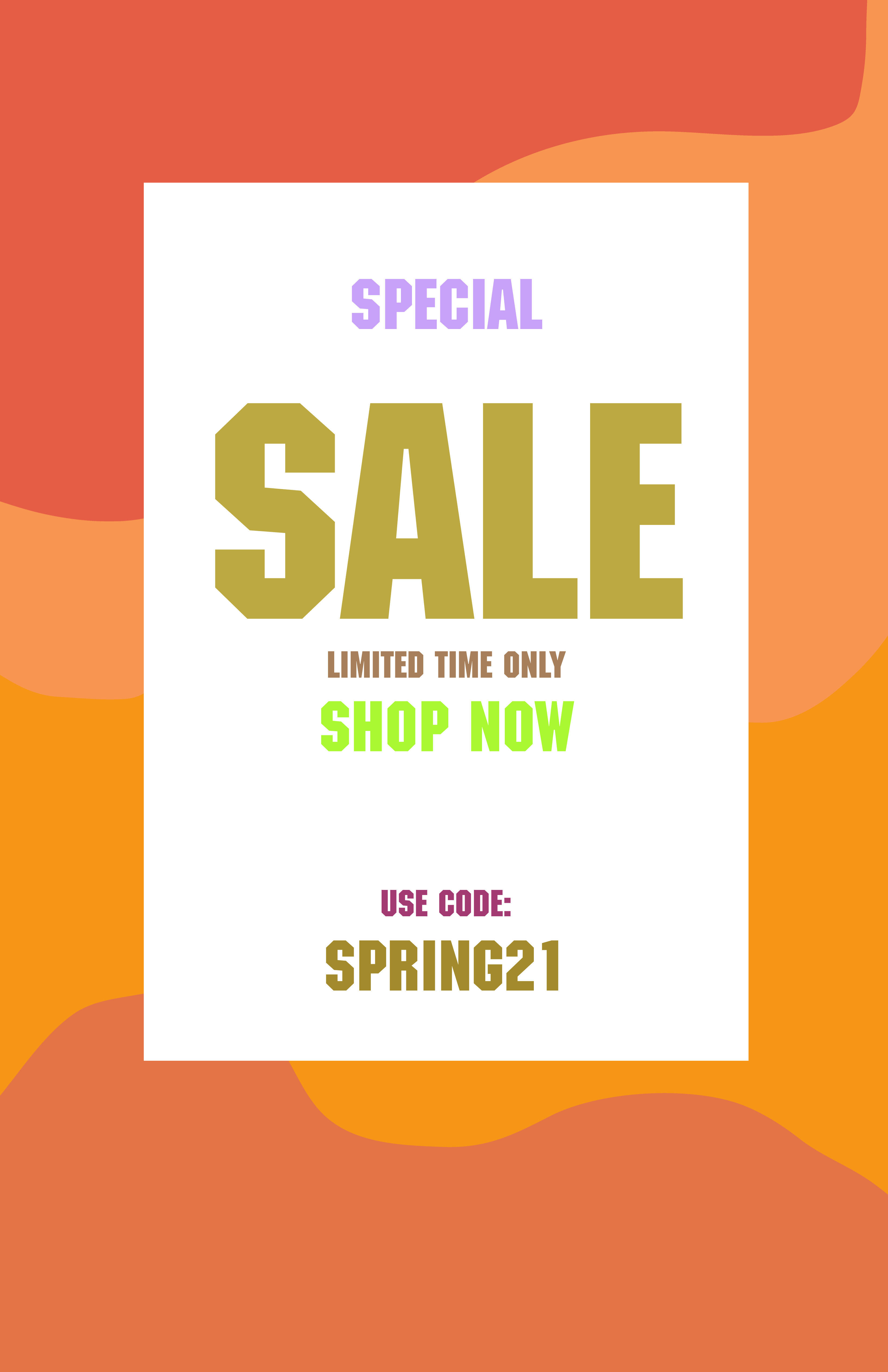 Vibrant Orange Sale Alert Ad Poster