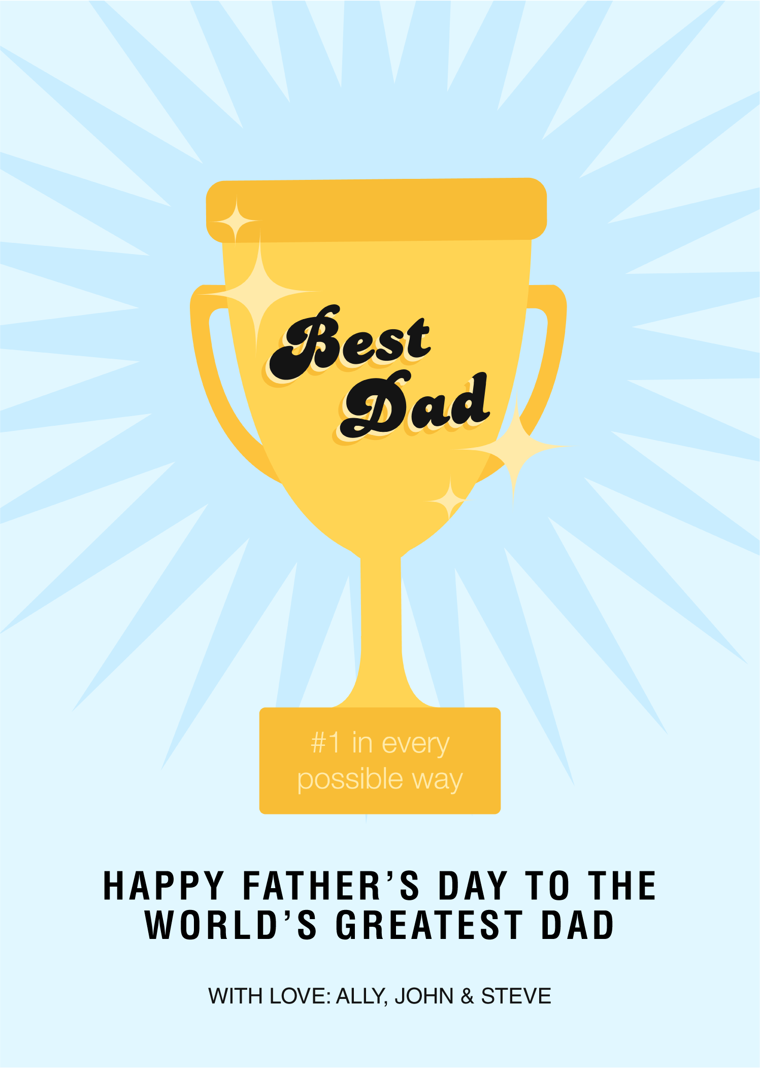 Golden Trophy Father's Day Poster Design