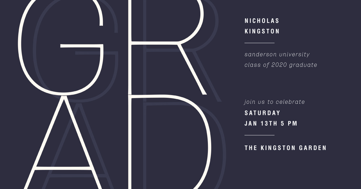 Elegant Navy Blue Graduation Invitation Poster