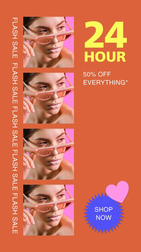 Template 24 Hour Sale Vibrant Orange Poster Ad