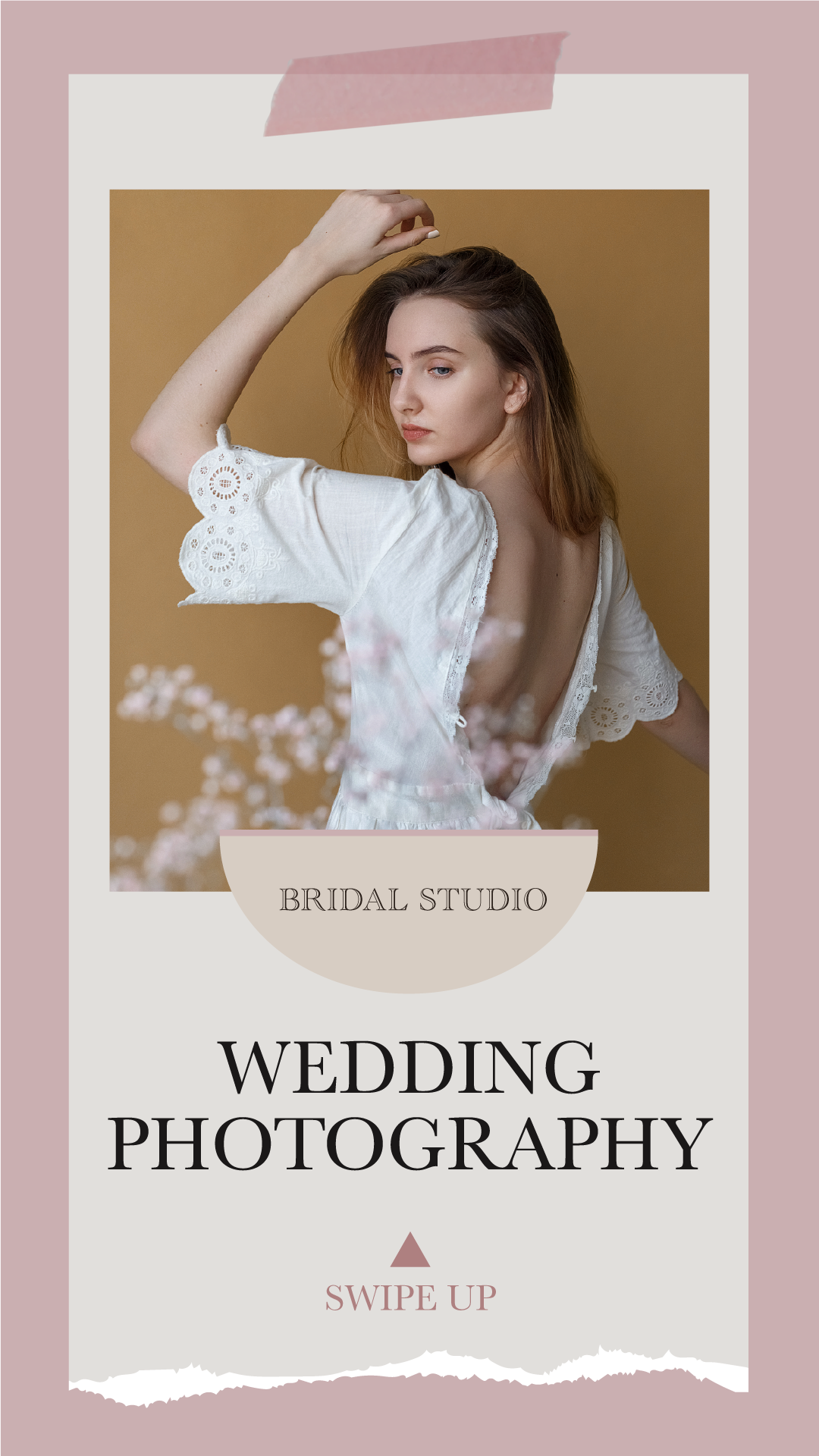 Elegant Peach Wedding Photography Ad Template