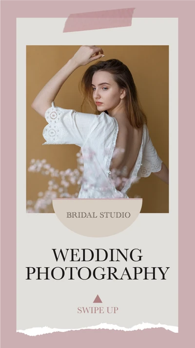 Template Elegant Peach Wedding Photography Ad Template
