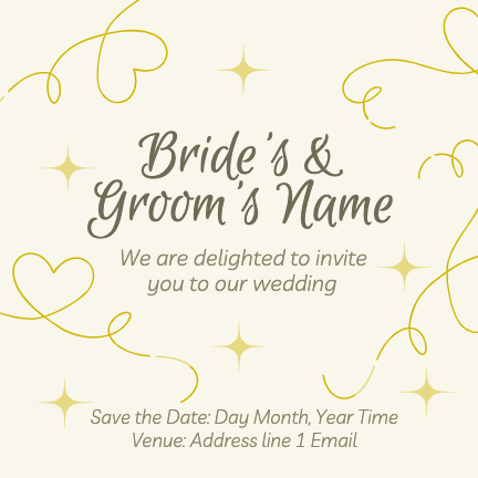 Elegant Gold Wedding Invitation Post Template